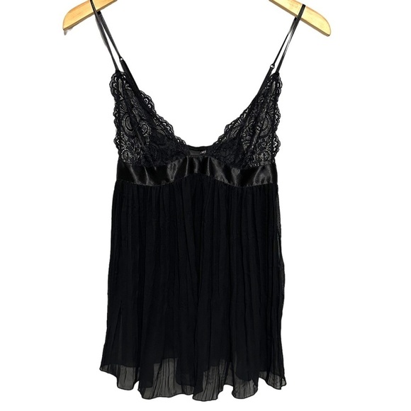 Victoria's Secret Other - Victoria's Secret Black‎ Babydoll Chemise Lingerie Slip Women's Medium Lace